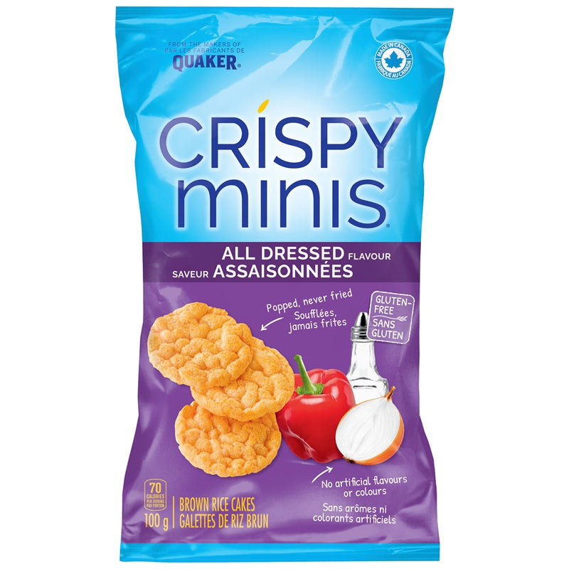 Quaker Crispy Minis All Dressed Flavour Brown Rice Cakes - 100g