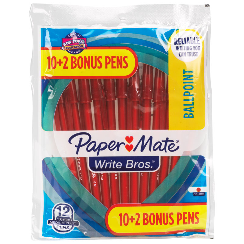 Papermates Pens - Red - 12 pack