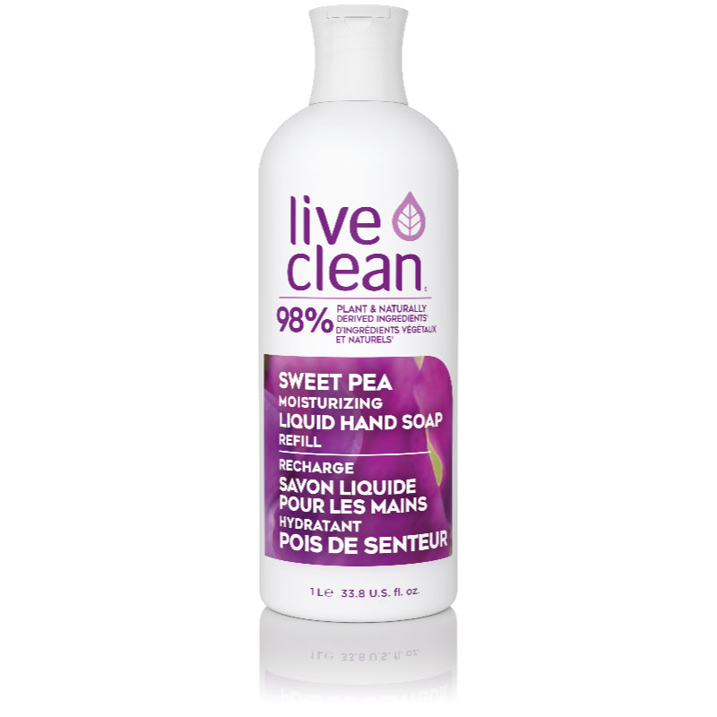 Live Clean Sweet Pea Moisturizing Liquid Hand Soap Refill - 1L