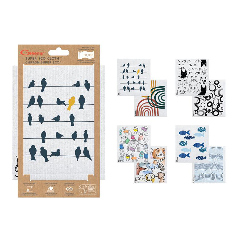 GLEENER Super Eco Cloth - Assorted - 2pack