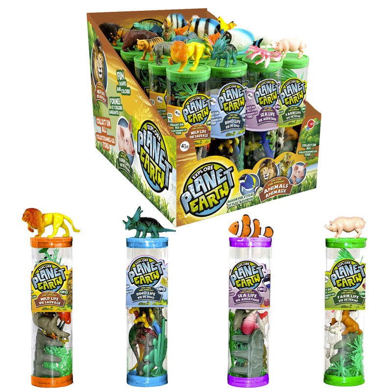 Planet Earth Animal Figurine Tubes - Assorted - One piece