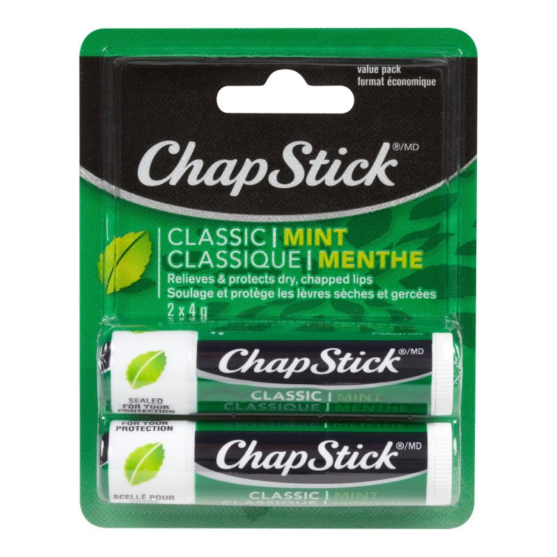 ChapStick Classic Lip Balm - Mint - 2 x 4g