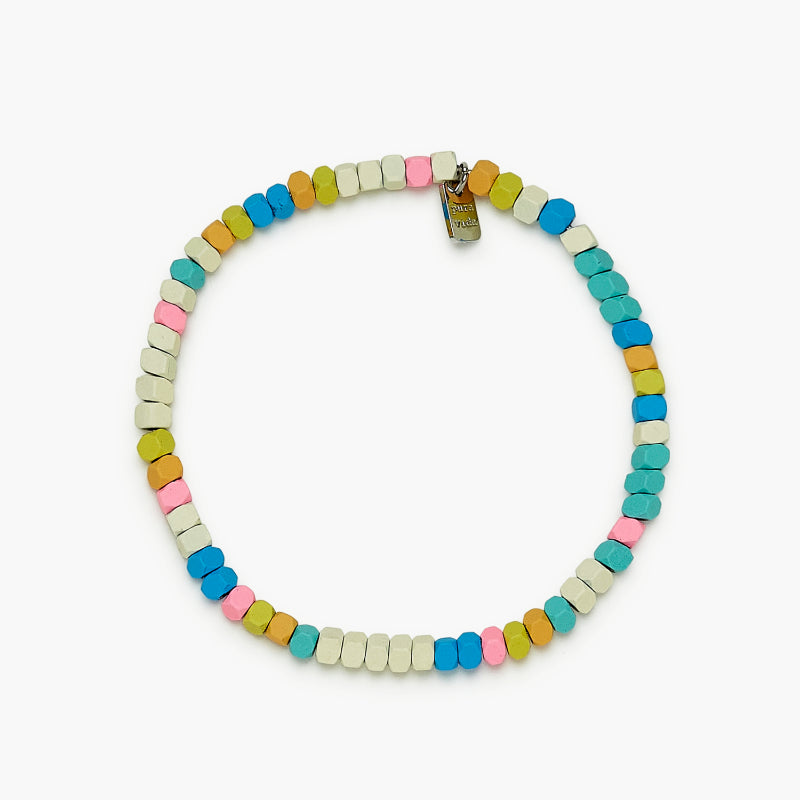 Pura Vida Bahama Bead Strech Bracelet - Silver