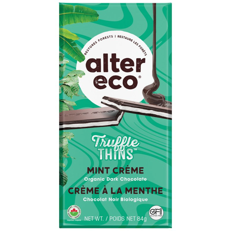 Alter Eco Organic Dark Chocolate Truffle Thins Mint Creme - 84g