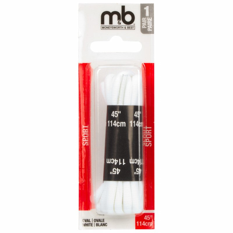 Moneysworth and Best Sport Oval Lace - White - 45 inch