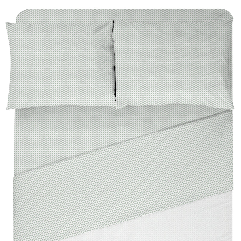 Boutique Twin Microfibre Sheet - Green Leaf