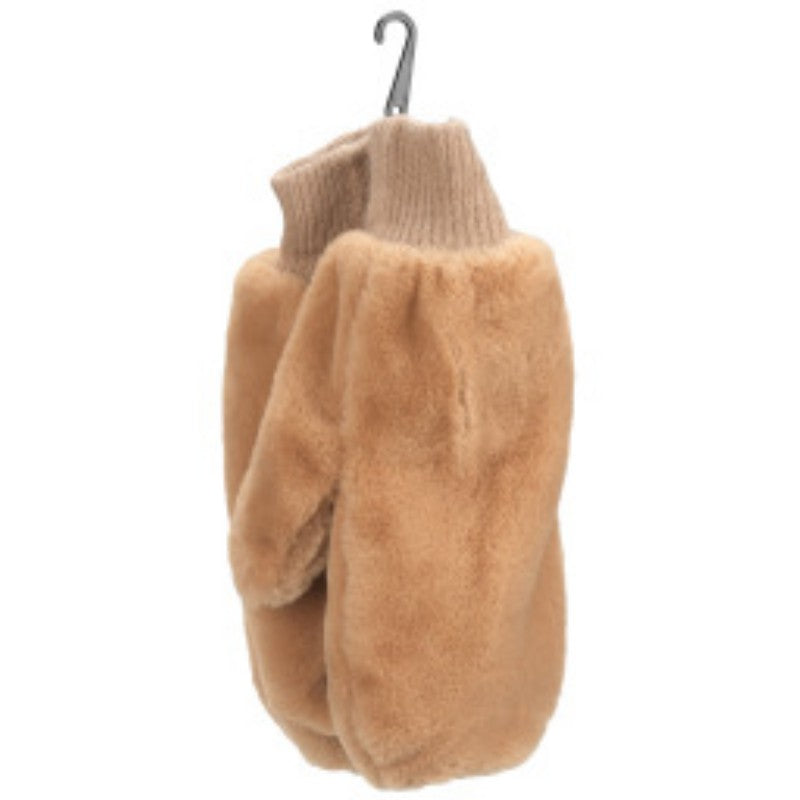 Di Firenze Faux Fur Mitten - Taupe