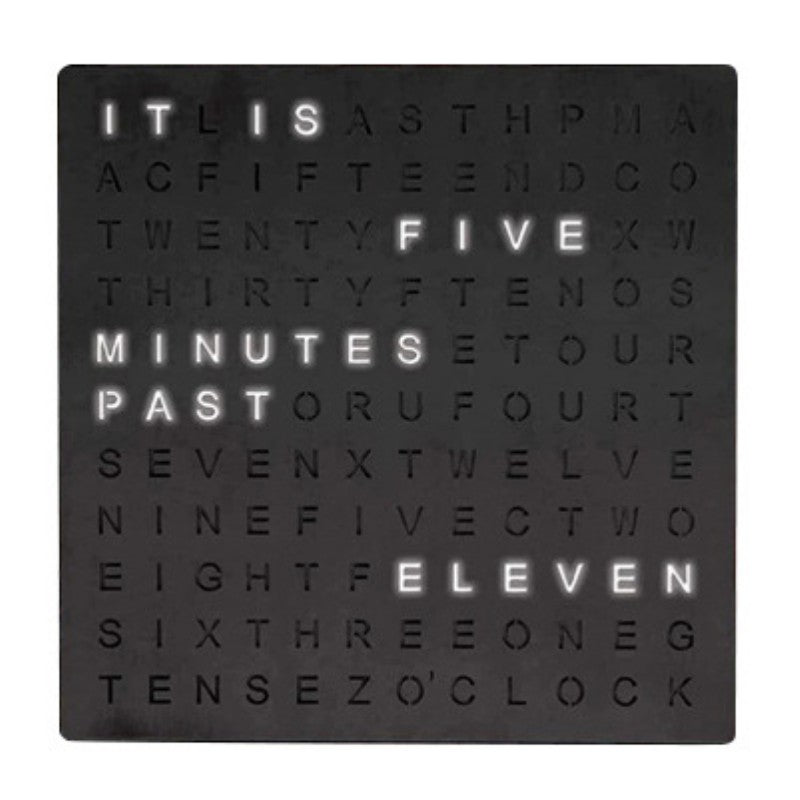 Emrge LED Word Clock - Black - EMWCBK