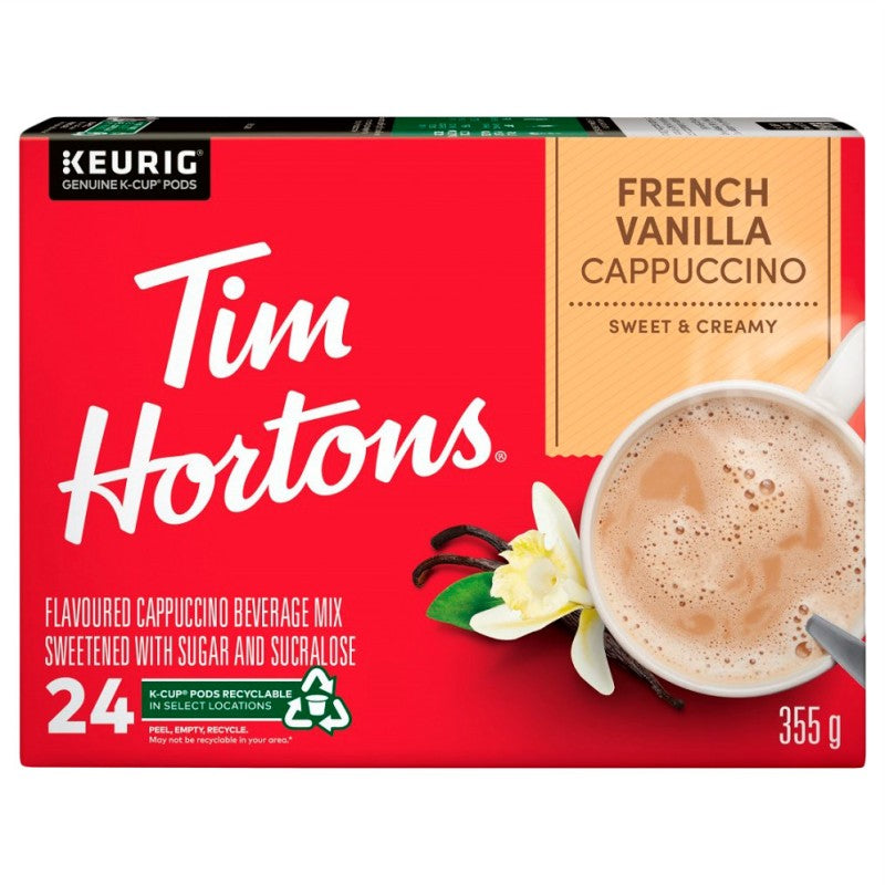 Tim Hortons Instant Cappuccino French Vanilla Powder Coffee - 24s