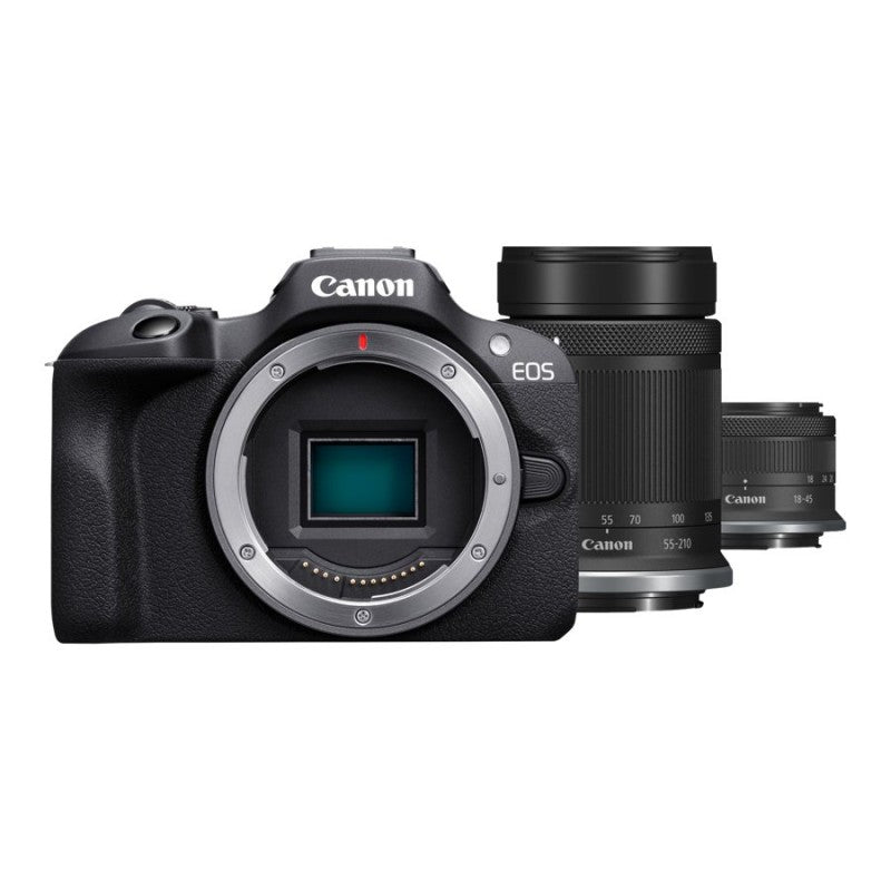 Canon EOS R100 Mirrorless Digital Camera with 18-45mm F4.5-6.3 and 55-210mm F5.0-7.1 IS STM Lenses - 6052C022