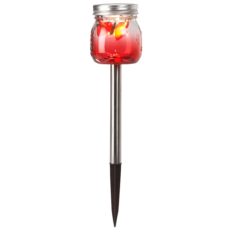 Moonrays Glass Mason Jar Solar Stake Light - Assorted - 36X9X9cm