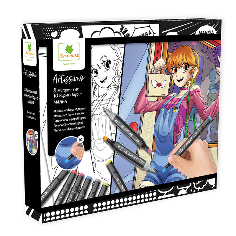 Sycomore Artissimo Kit Layout and Markers - Manga Girl - Assorted