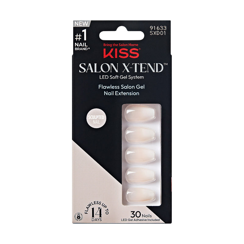 Kiss Salon X-Tend LED Soft Gel System False Sculpted Nail Kit