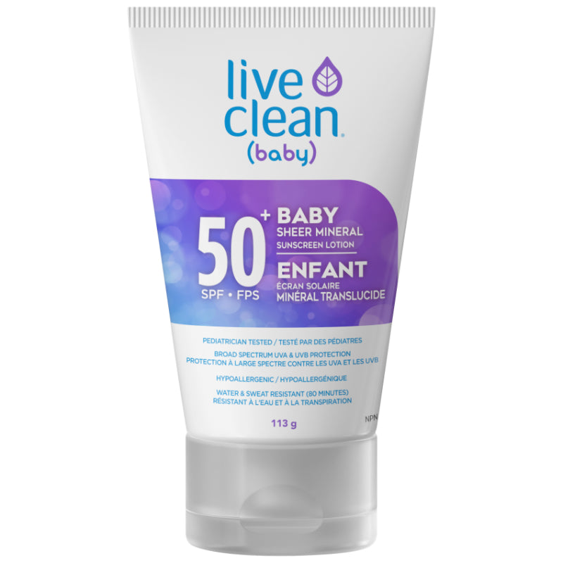 Live Clean Sheer Mineral Baby Sun Lotion - SPF 50+ - 113g