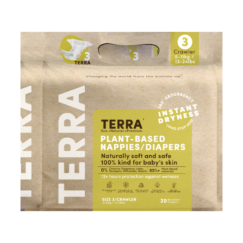 Terra Plant-Based Baby Nappies / Diaper - Size 3 - 20s