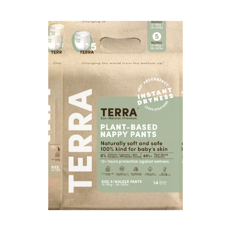 Terra Plant-Based Baby Nappy Pants - Size 5 - 14s