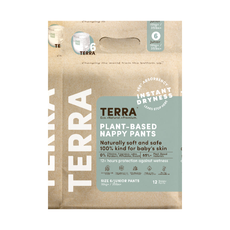 Terra Plant-Based Baby Nappy Pants - Size 6 - 12s
