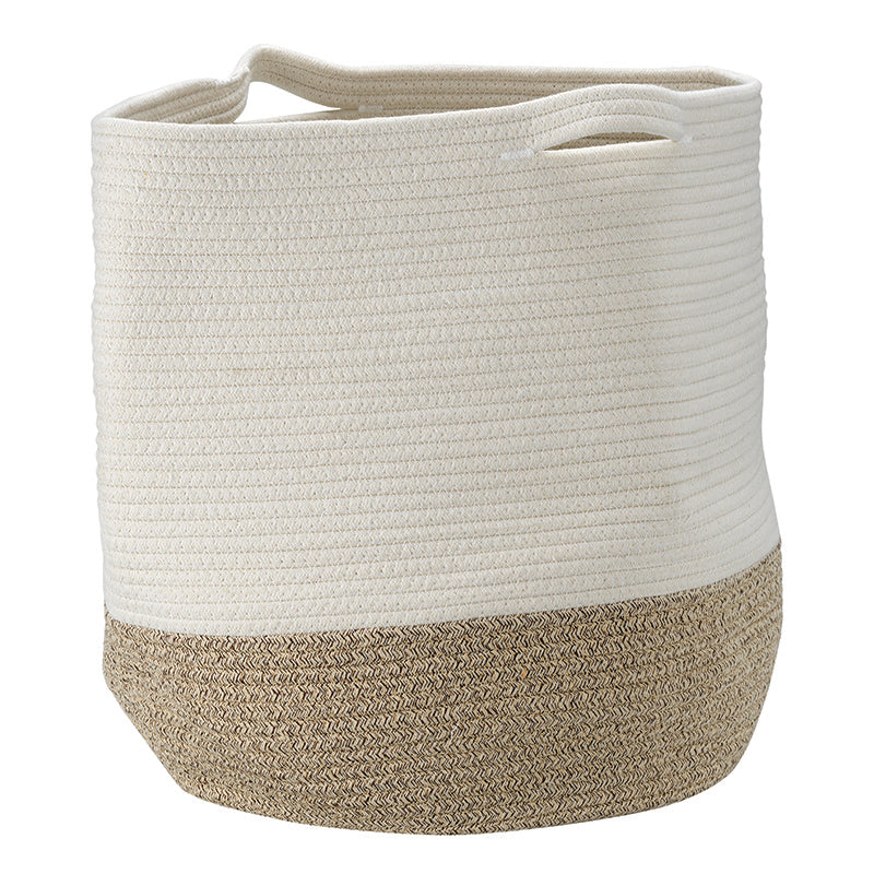 Collection By London Drugs Polyester Cotton Rope Basket - Beige Bottom - 40 x 40 x 44cm