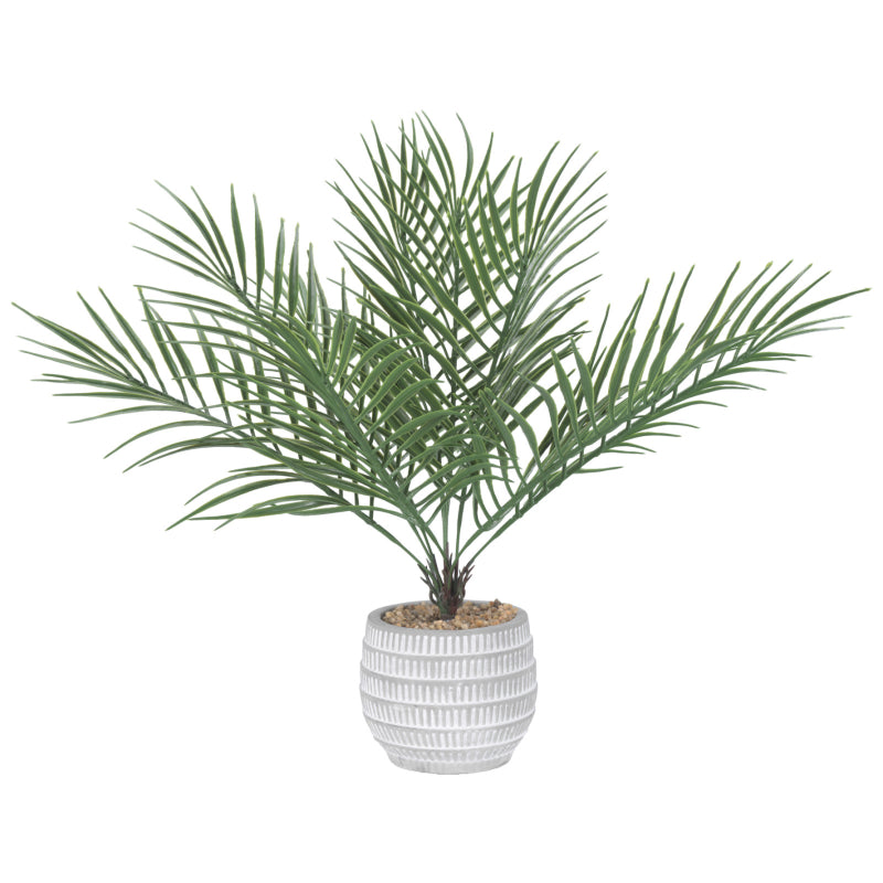 Faux Skinny Leaf Yucca Plant - White / Green - 17.75 Inch