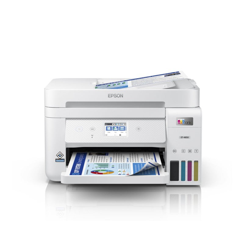 Epson EcoTank ET-4850 Wireless Multifunction Color Ink-Jet Printer - Certified Refurbished - C11CJ60202-N