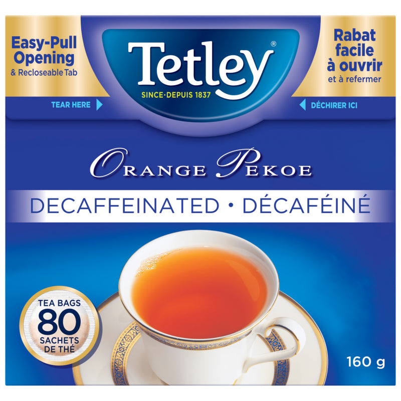 Tetley Orange Pekoe Decaffeinated Tea Bags - 80s