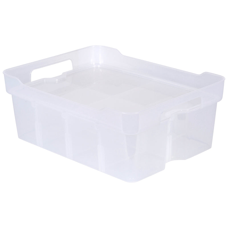 Strata Organize Me Divider Tray Storage Box with Lid - Clear - Medium