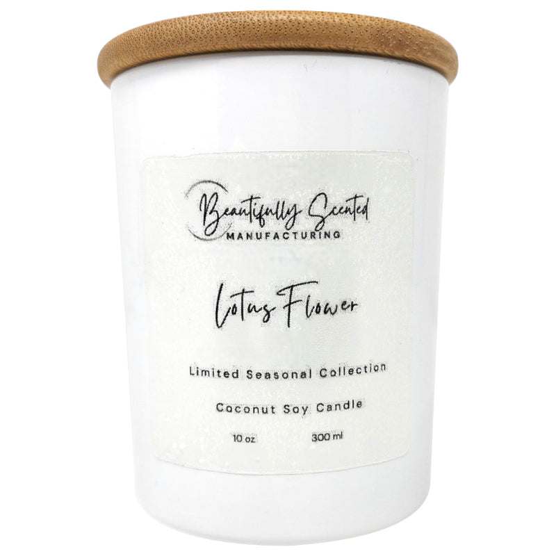 C&C Coconut Soy White Luxury Candle - Lotus Flower - 10oz