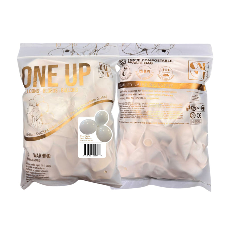 Latex Balloons - White - 11in/50s