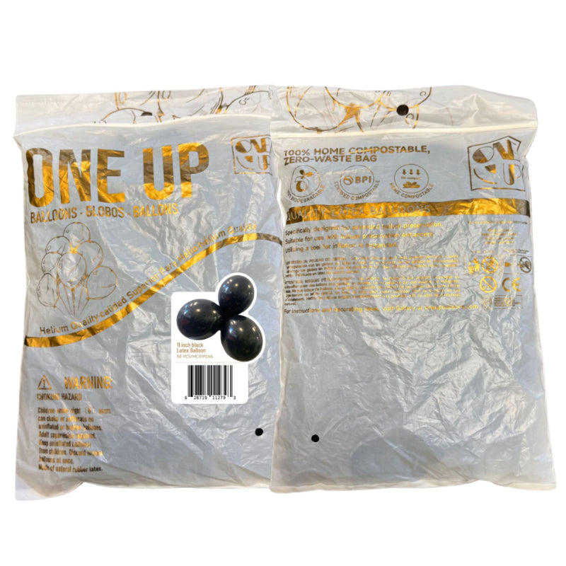 Latex Balloons - Black - 11in/50s