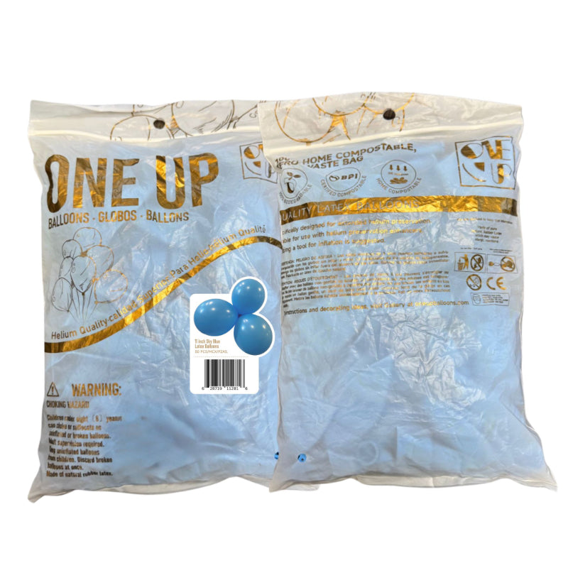 Latex Balloons - Sky Blue - 11in/50s