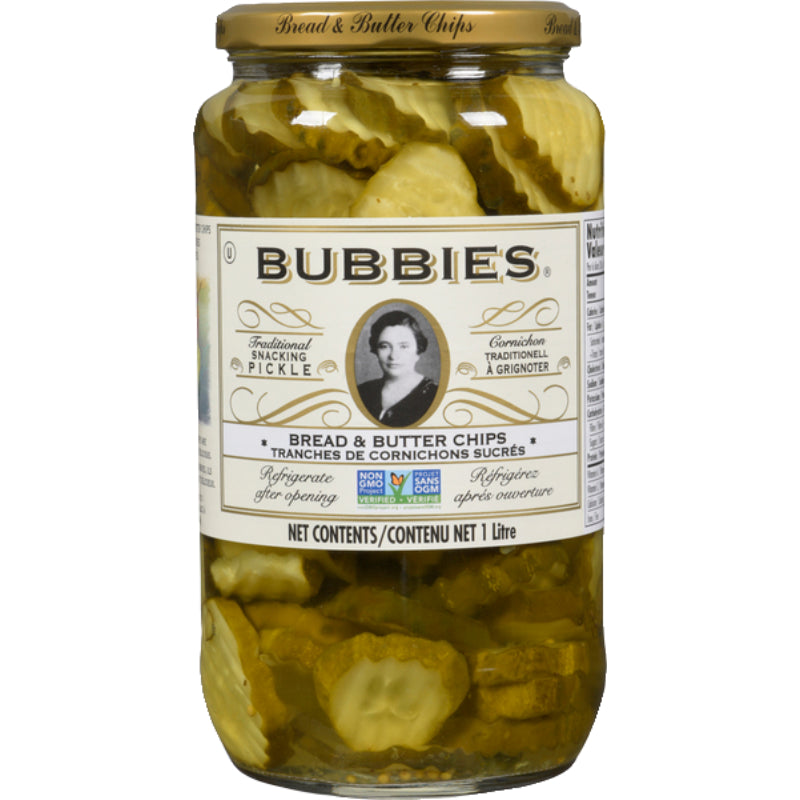 Bubbies Pickles Bread and Butter Chips - 1L