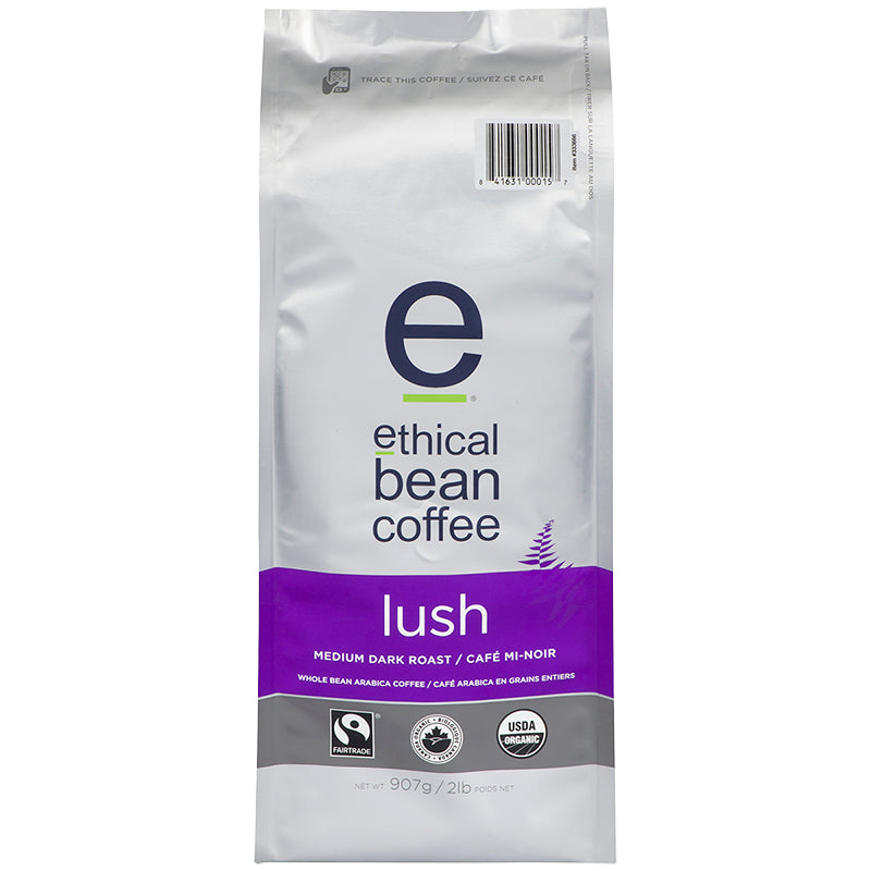 Ethical Bean Coffee - Lush Medium Dark Roast - Whole Bean - 907g