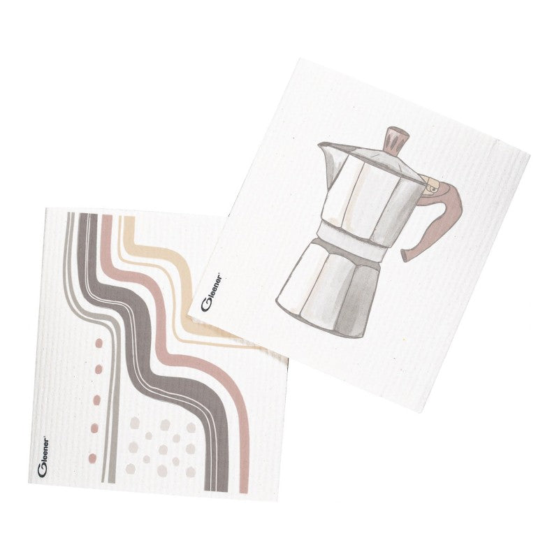 Gleener Super Eco Metro Collection Cleaning Cloth - Coffee - 2's