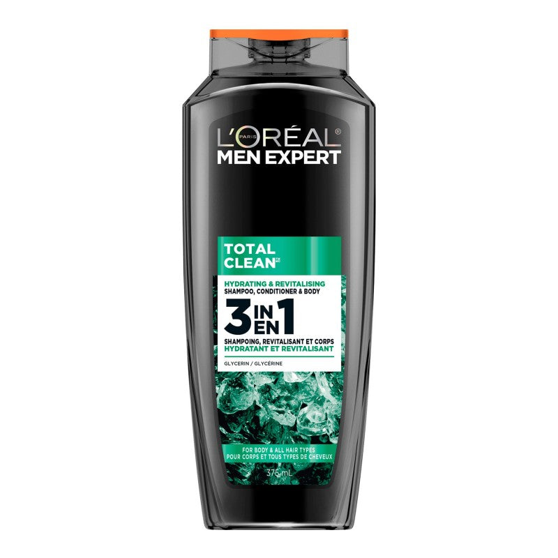 L'Oreal Paris Men Expert Total Clean 3-in-1 Shampoo / Conditioner / Body Wash - 375ml