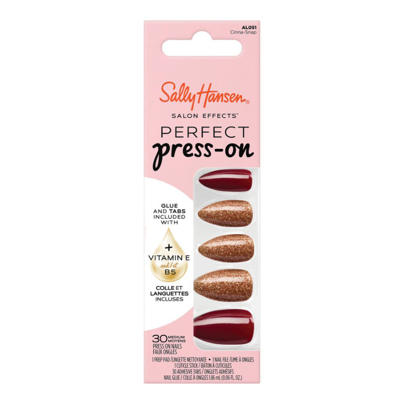 Sally Hansen Salon Effects Perfect Press-on False Nails Kit - Medium - Almond - Cinna-snap (AL051) - 30's