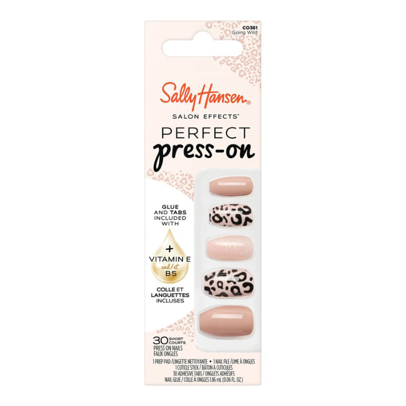 Sally Hansen Salon Effects Perfect Press-on False Nails Kit - Short - Coffin - Going Wild (CO361) - 30's