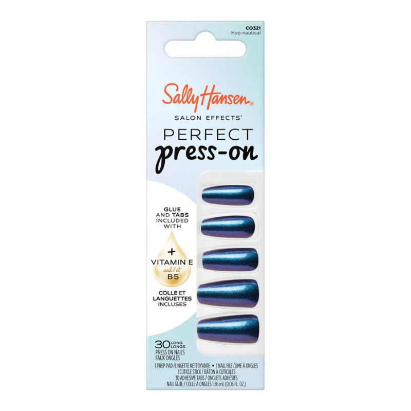 Sally Hansen Salon Effects Perfect Press-on False Nails Kit - Long - Coffin - Hyp-Nautical (CO321) - 30's