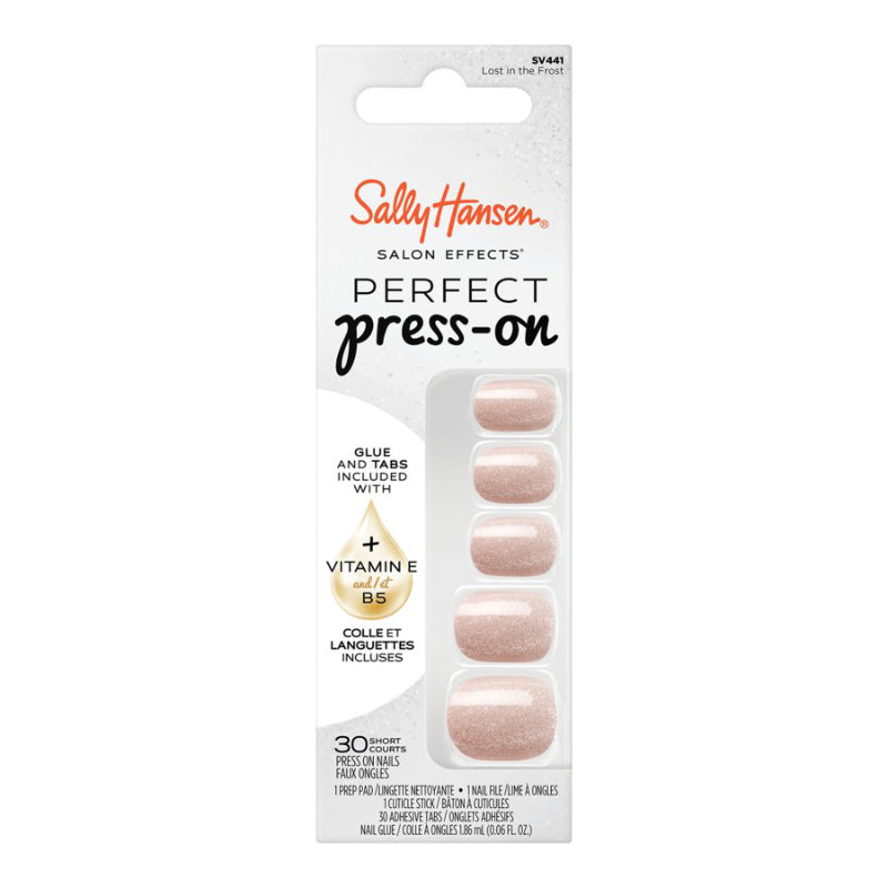 Sally Hansen Salon Effects Perfect Press-on False Nails Kit - Short - Squoval - Lost In The Frost (SV441) - 30's