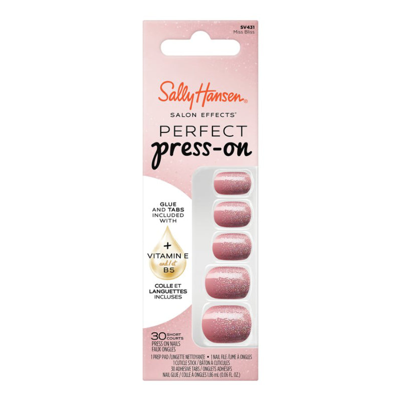 Sally Hansen Salon Effects Perfect Press-on False Nails Kit - Short - Squoval - Miss Bliss (SV431) - 30's