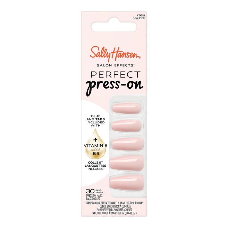 Sally Hansen Salon Effects Perfect Press-on False Nails Kit - Long - Coffin - Soul Pink (CO311) - 30's