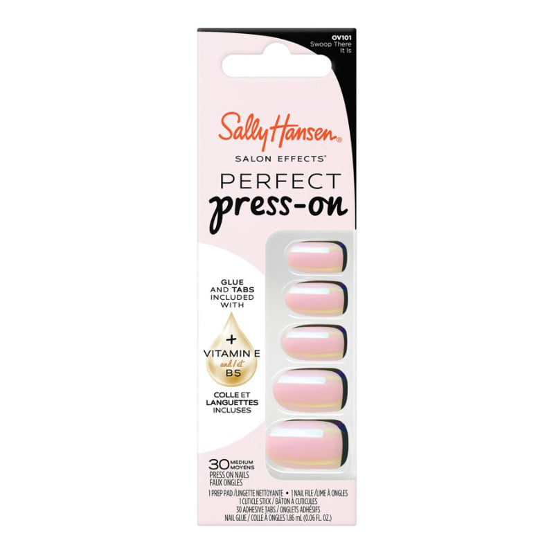 Sally Hansen Salon Effects Perfect Press-on False Nails Kit - Medium - Oval - Swoop There It Is (OV101) - 30's