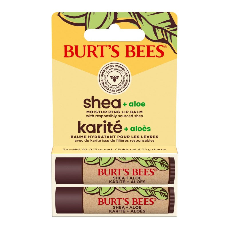 Burt's Bees Shea + Aloe Moisturizing Lip Balm - 2 x 4.25g