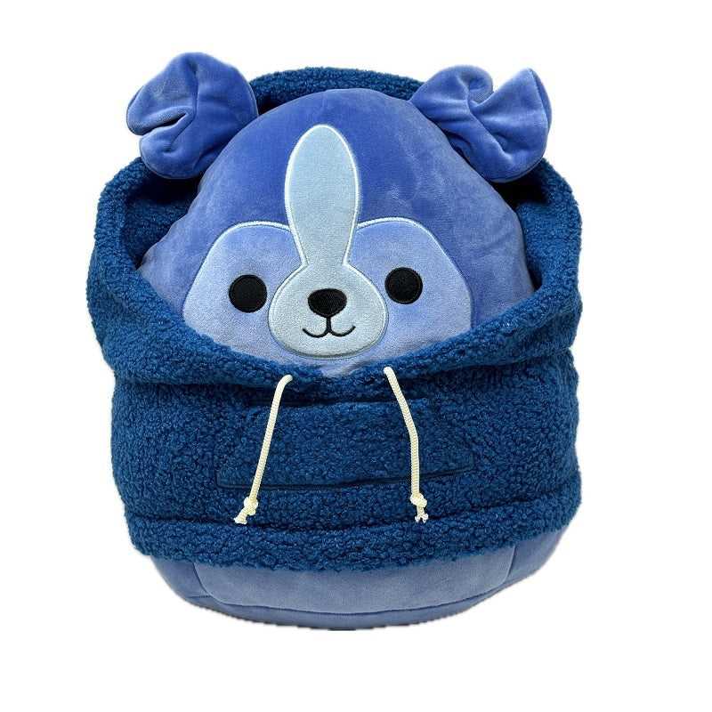 Squishmallows 12 Inch Botera Navy Blue Tonal Sheltie with Navy Blue Woolly Hoodie