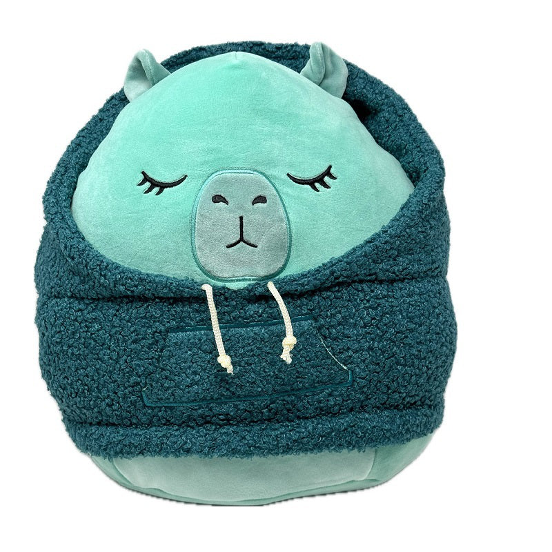 Squishmallows 12 Inch Nastia Jade Tonal Capybara with Teal Woolly Hoodie