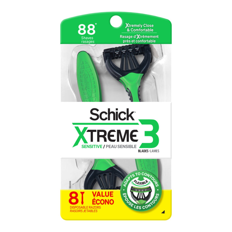 Schick Xtreme3 Sensitive Disposable Razor - 8's
