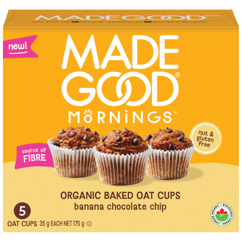 Made Good Organic Baked Oat Cups - Banana Chocolate Chip - 5 x 35g