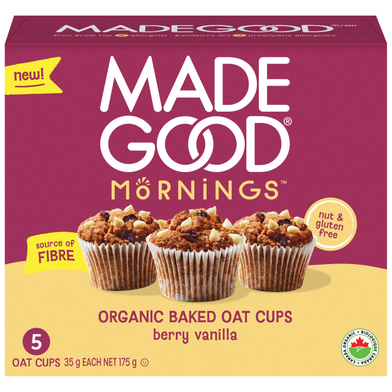 Made Good Organic Baked Oat Cups - Berry Vanilla - 5 x 35g
