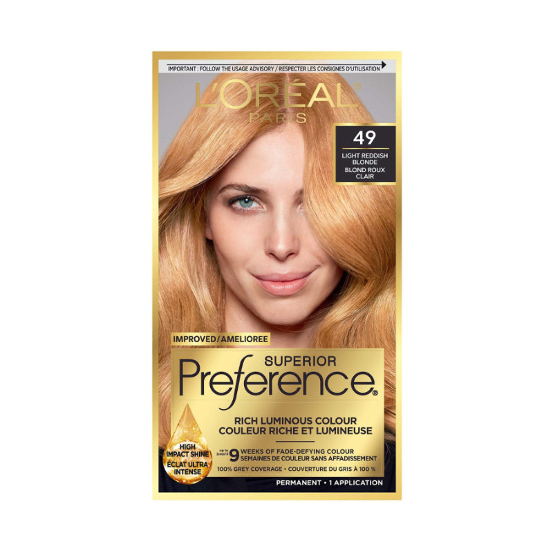 L'Oreal Paris Superior Preference Hair Color - Light Reddish Blonde (49)