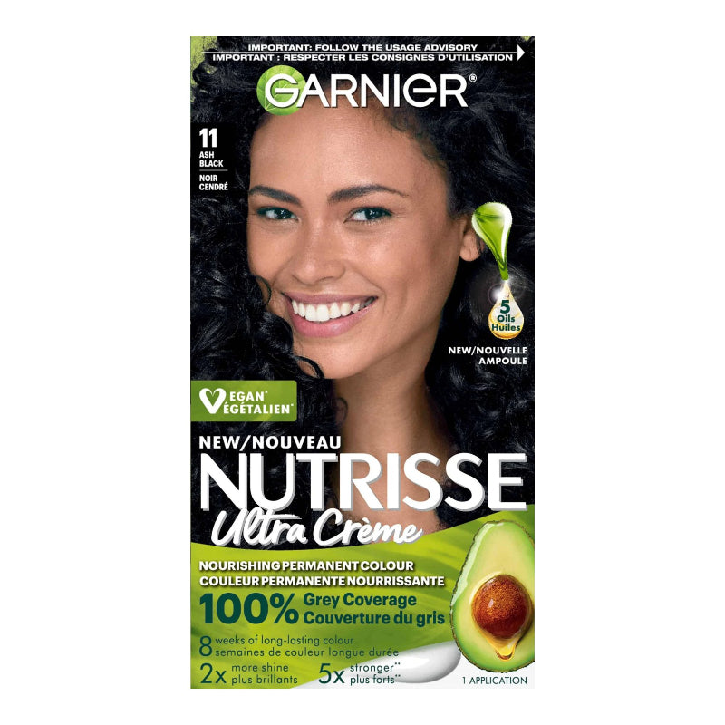 Garnier Nutrisse Ultra Creme Permanent Nourishing Hair Color - Ash Black (11)