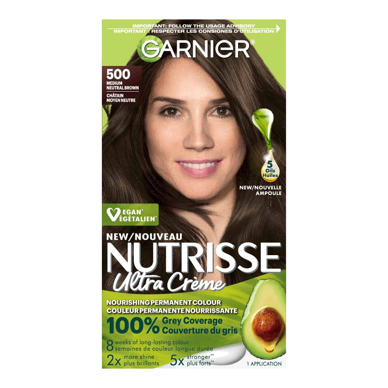 Garnier Nutrisse Ultra Creme Permanent Nourishing Hair Color - Medium Neutral Brown (500)